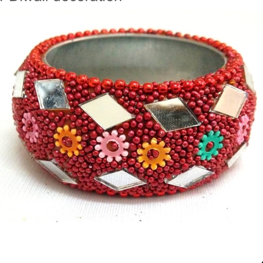 Unique Vintage Red and Silver Decorative Bowls for findings jewellery etc (2)